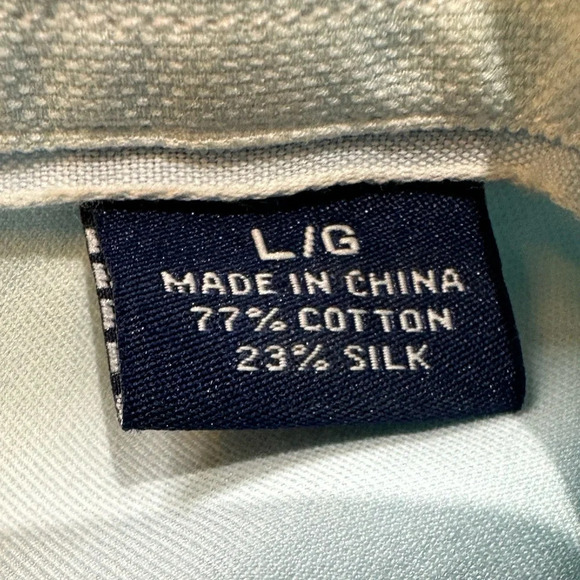 Tommy Bahama Silk Cotton Blend Size Large Light Aqua - Picture 4 of 5